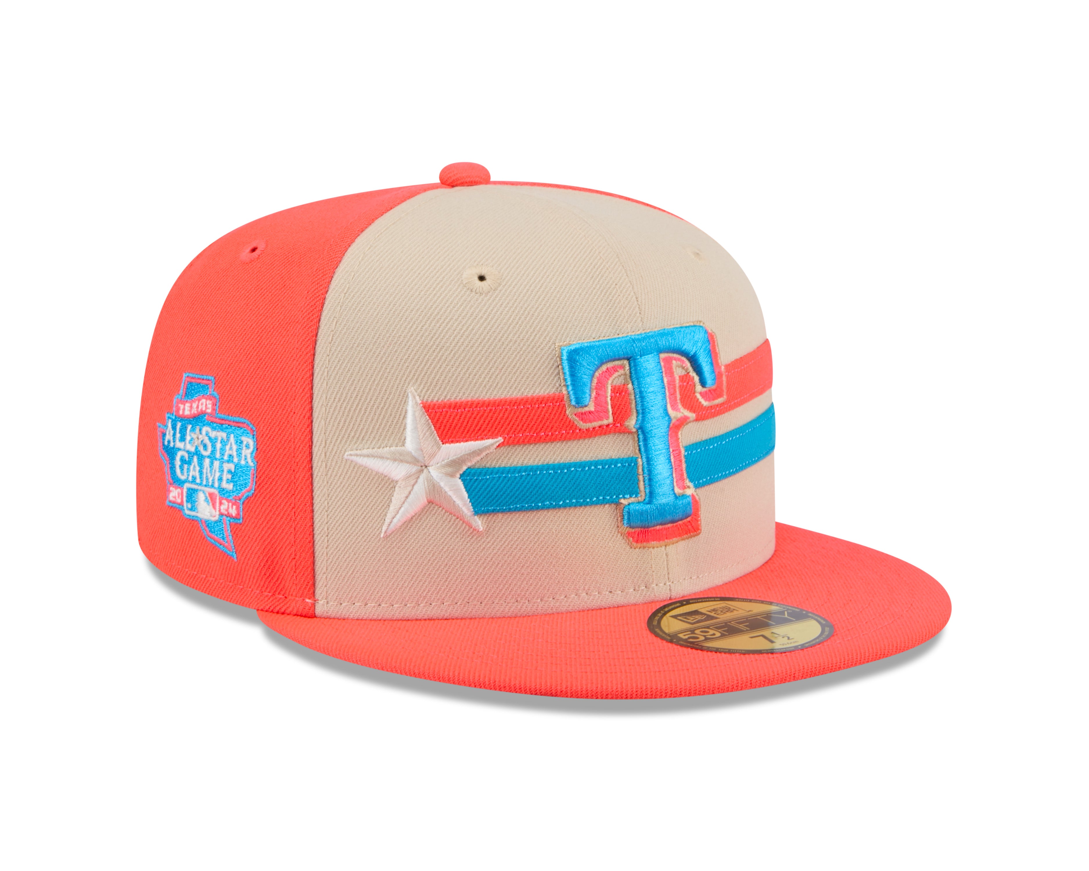 Texas Rangers MLB New Era Men's Orange/Beige 59Fifty 2024 All Star Game Fitted Hat