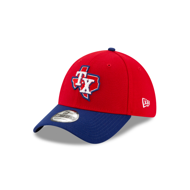 Casquette extensible MLB 39Thirty Team Classic Alternate 3 pour homme des Texas Rangers de New Era, rouge/bleu