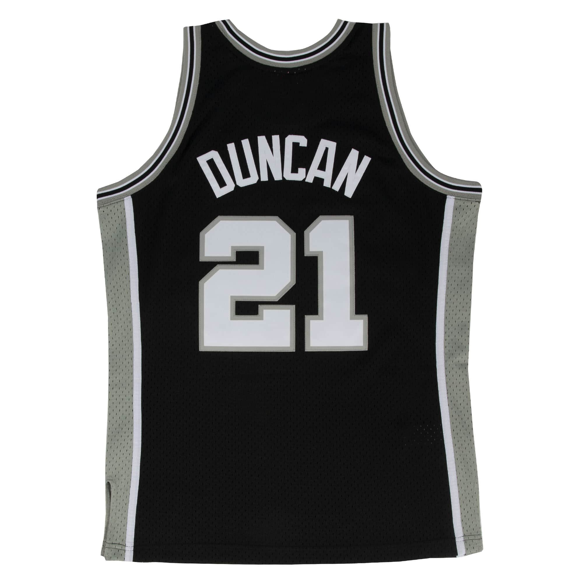 Tim Duncan San Antonio Spurs NBA Mitchell & Ness Homme Noir 1998-99 Hardwood Classics Swingman Maillot