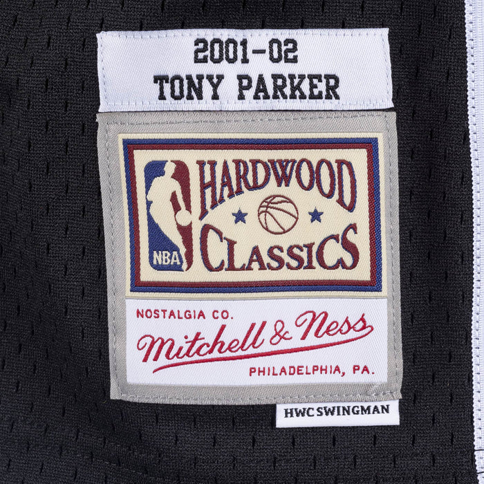 Tony Parker San Antonio Spurs NBA Mitchell & Ness Men's Black 2001-02 Hardwood Classics Swingman Jersey