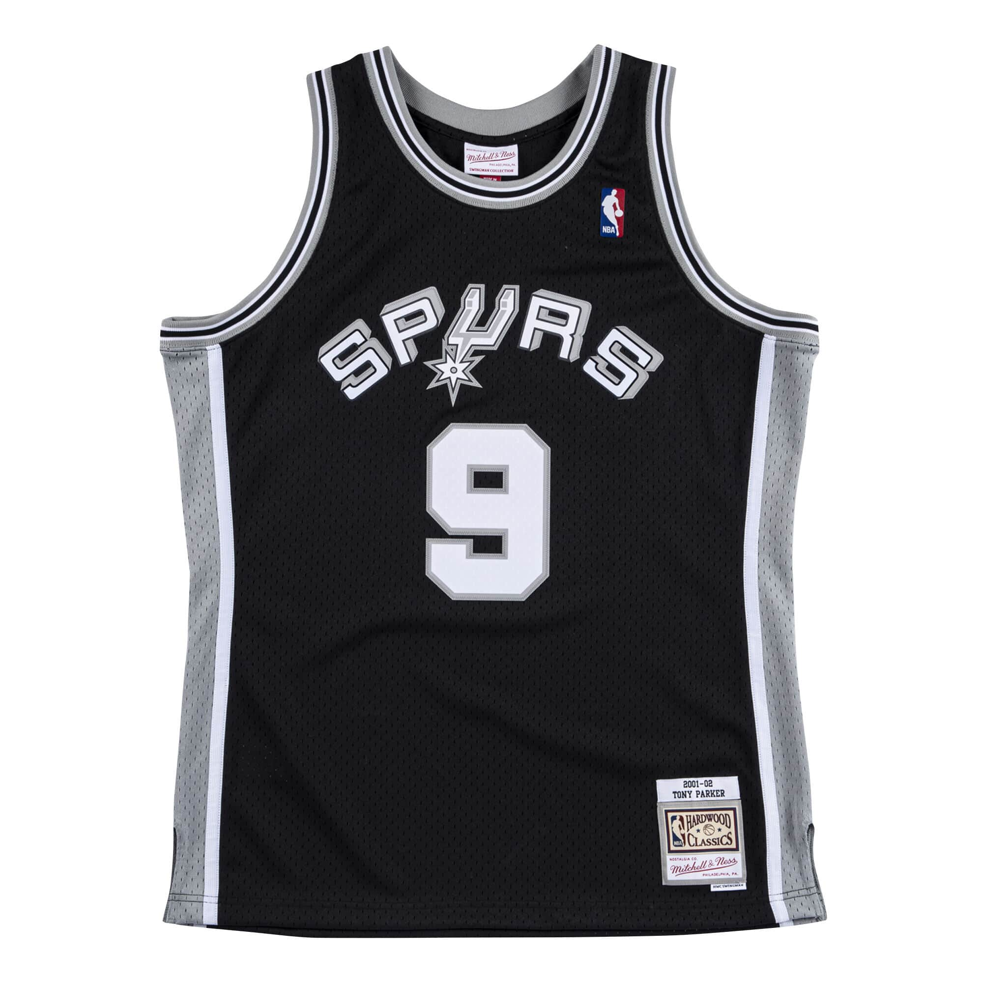 Tony Parker San Antonio Spurs NBA Mitchell & Ness Homme Noir 2001-02 Hardwood Classics Swingman Maillot