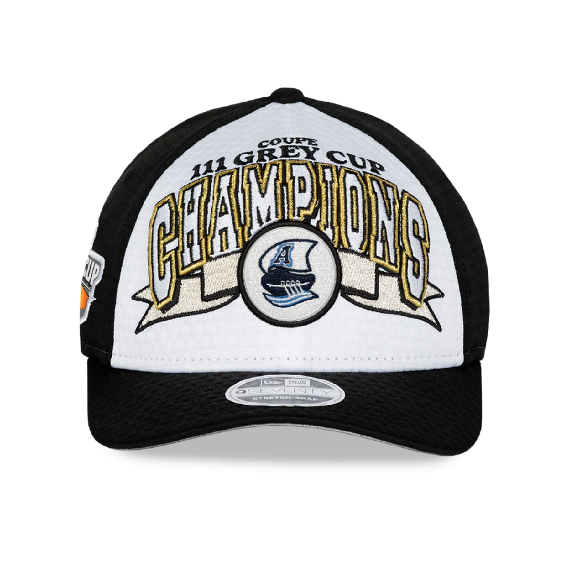 Toronto Argonauts CFL New Era Men's Black White 9Seventy 2024 Grey Cup Champions Locker Room Snapback Hat