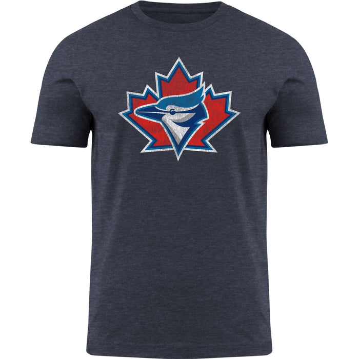 Toronto Blue Jays MLB Bulletin Men's Navy Distressed Cooperstown 1997 Primary Logo T-Shirt