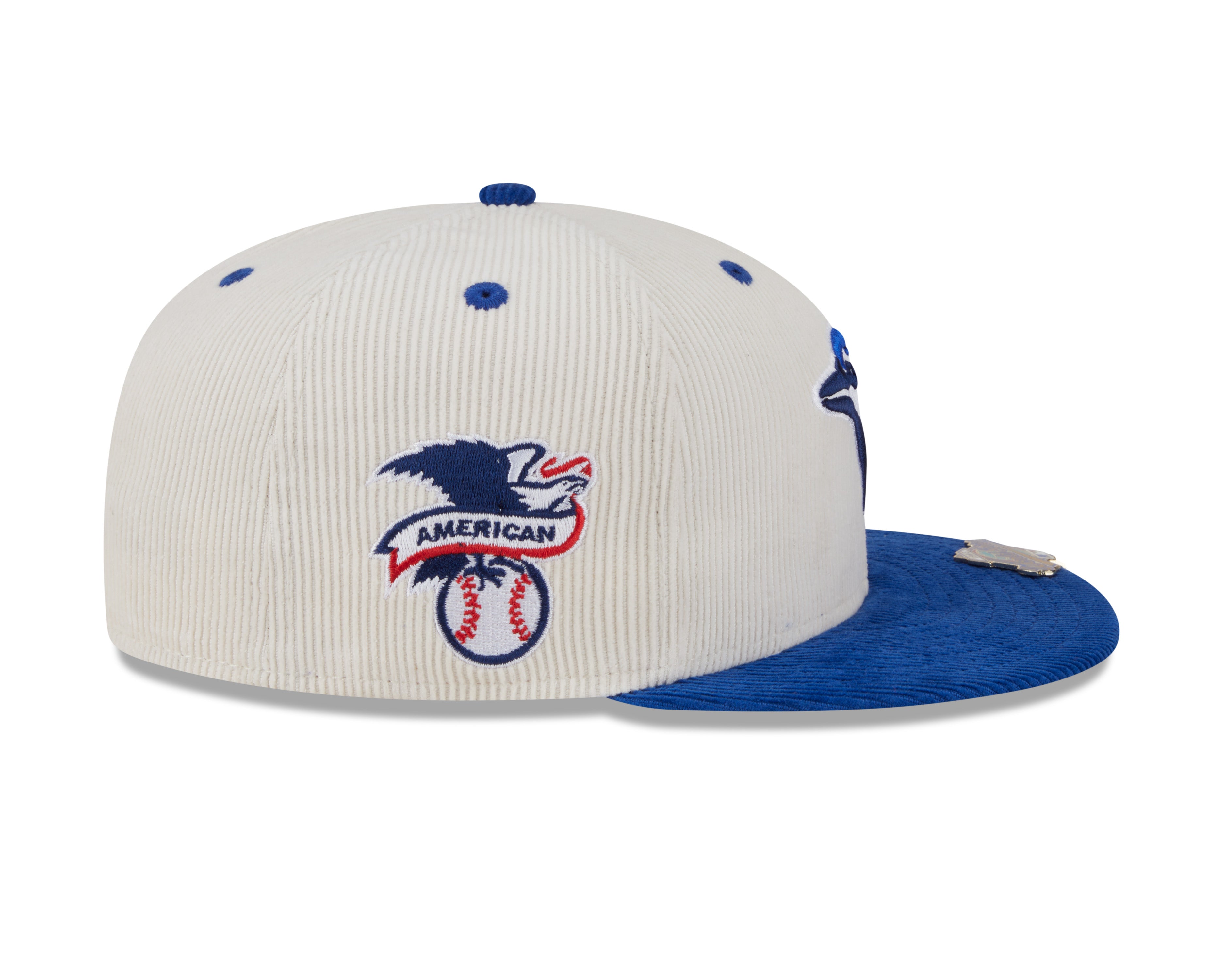 Toronto Blue Jays MLB New Era Men's Cream 59Fifty Two Tone Cord Fitted Hat