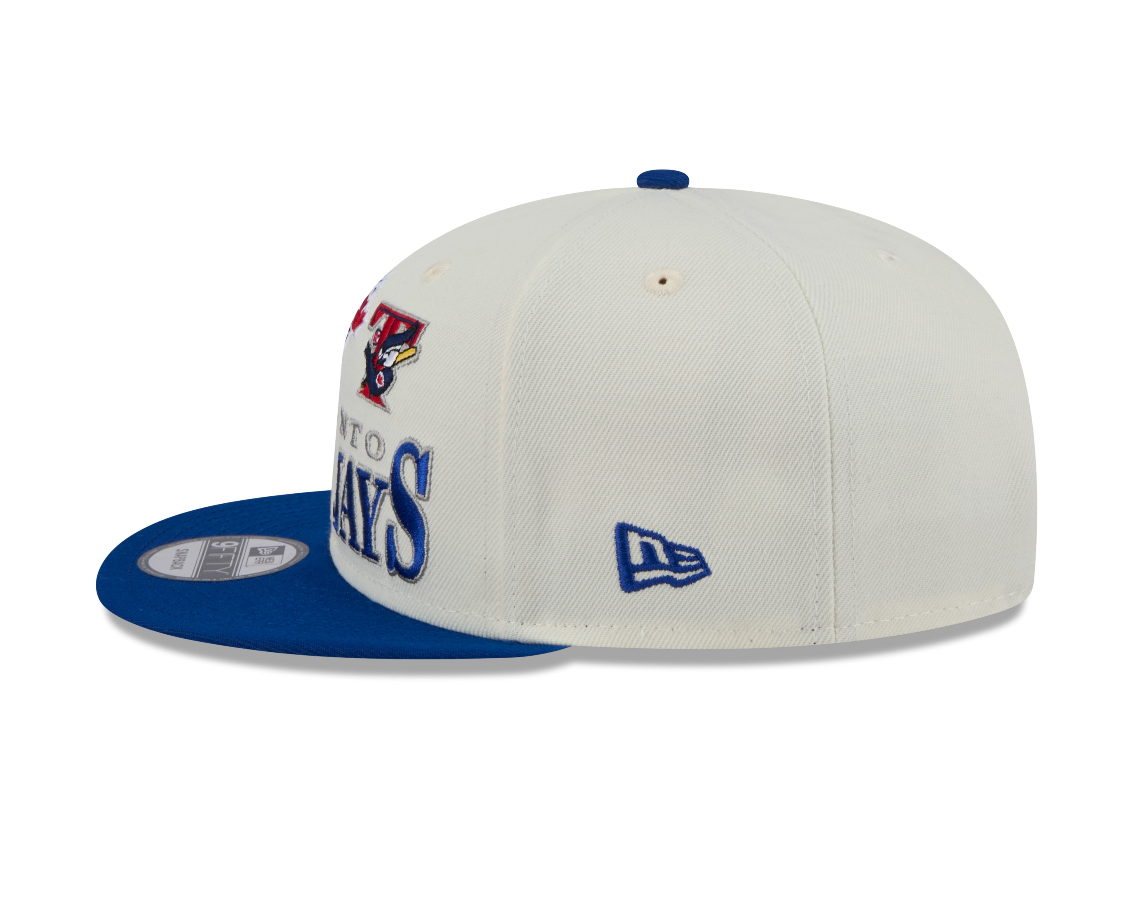 Casquette à visière ajustable 9Fifty Archive bicolore crème/bleu royal pour homme des Toronto Blue Jays MLB New Era