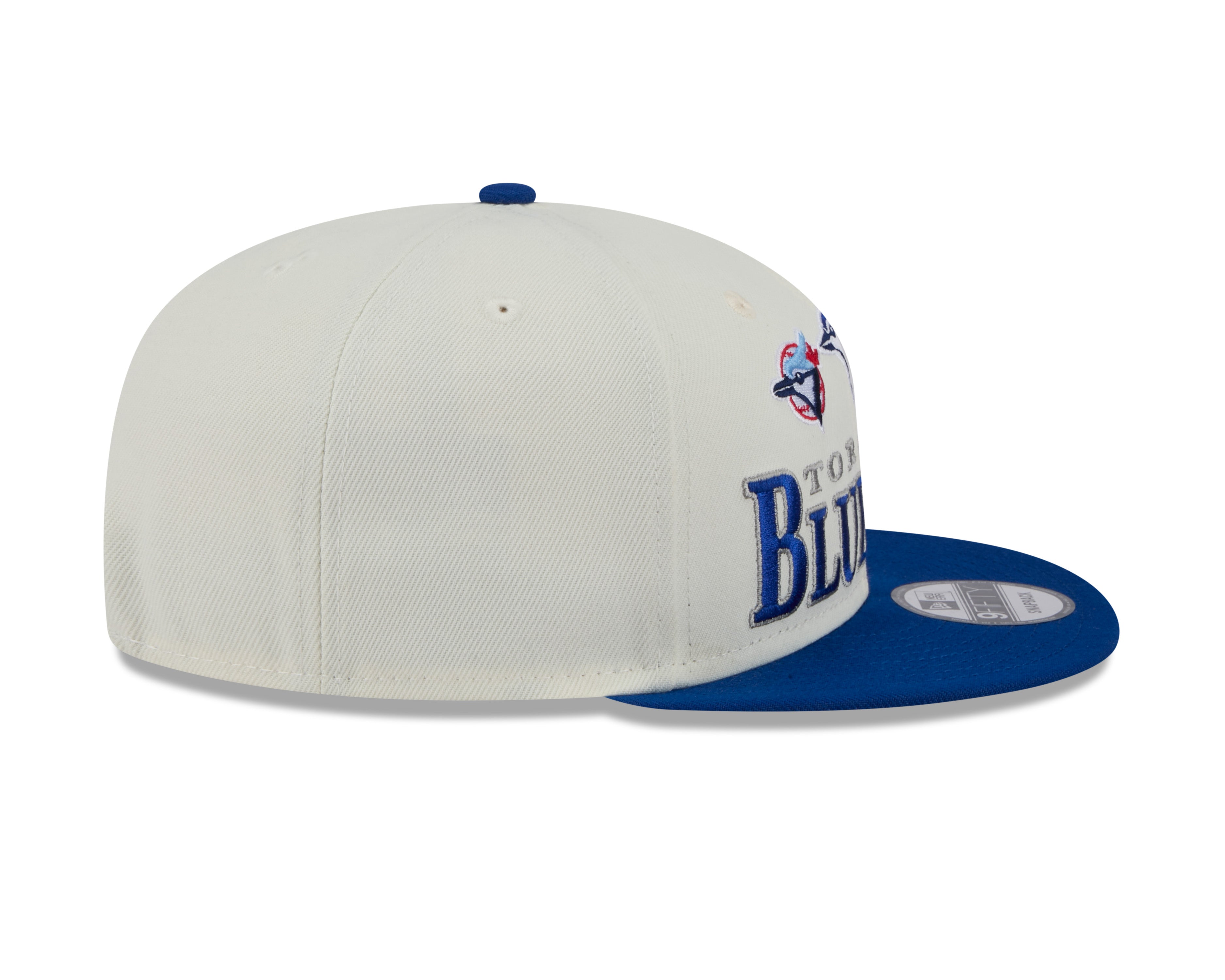 Casquette à visière ajustable 9Fifty Archive bicolore crème/bleu royal pour homme des Toronto Blue Jays MLB New Era