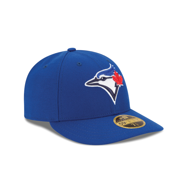 Toronto Blue Jays MLB New Era pour hommes, bleu royal 59Fifty, collection authentique à profil bas, sur casquette de terrain