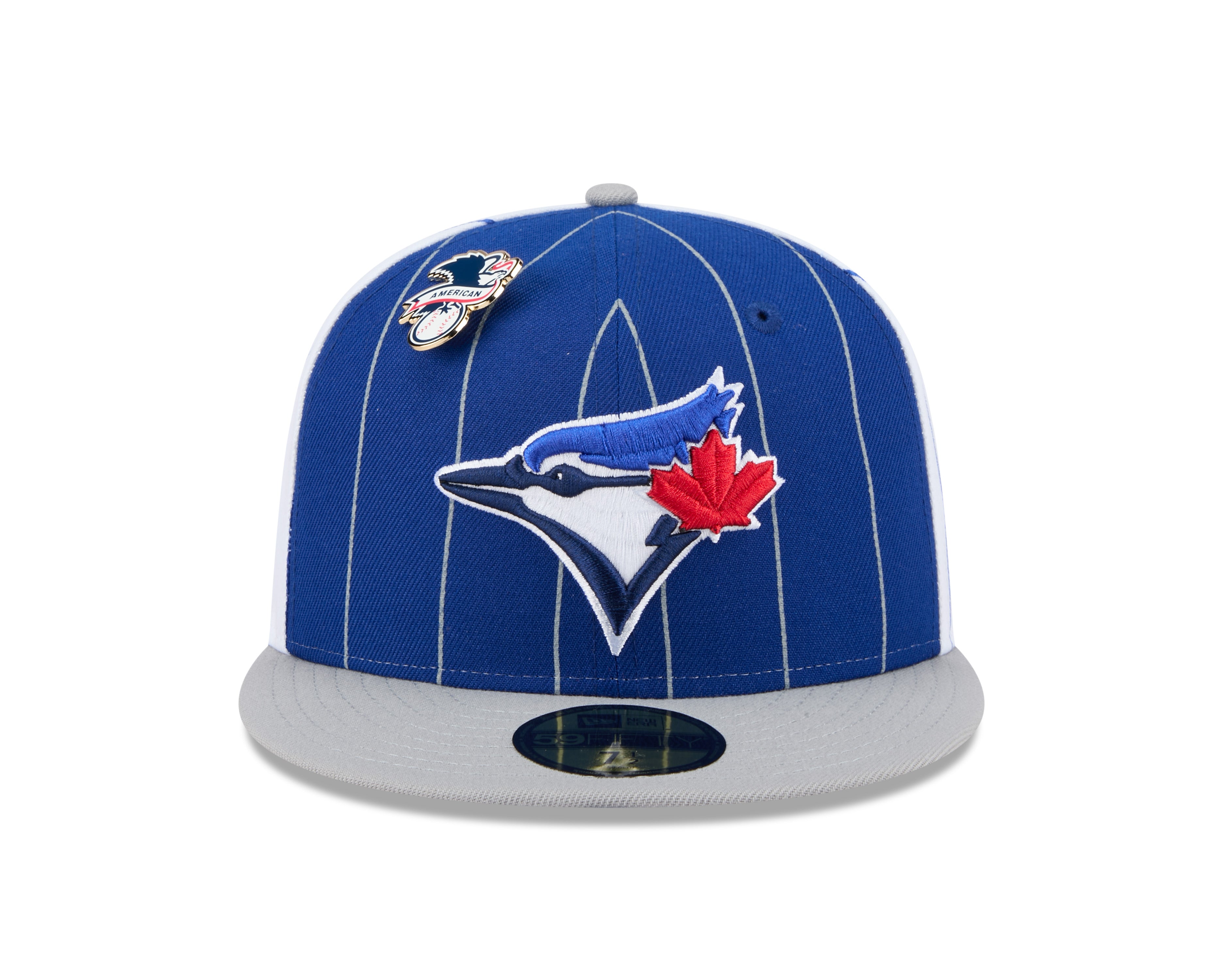 Toronto Blue Jays MLB New Era Men's Royal Blue 59Fifty Two Tone Pinstripe Fitted Hat