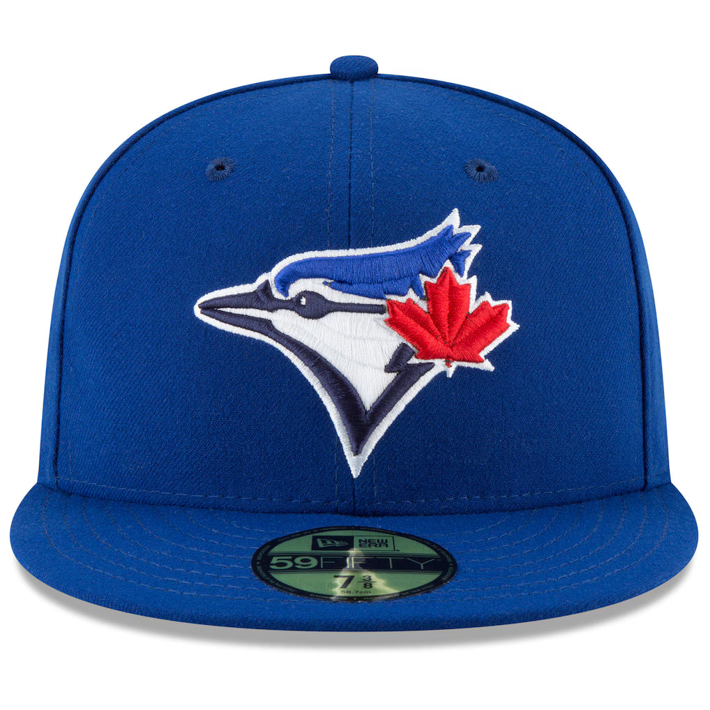 Casquette ajustée New Era 59Fifty bleu royal pour homme des Blue Jays de Toronto (MLB), édition spéciale Série mondiale 2025, avec écusson latéral.