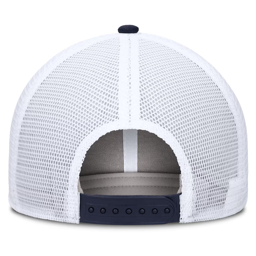 Toronto Blue Jays MLB Nike Men's Navy/White Dri-Fit Rise Structured Trucker Adjustable Hat