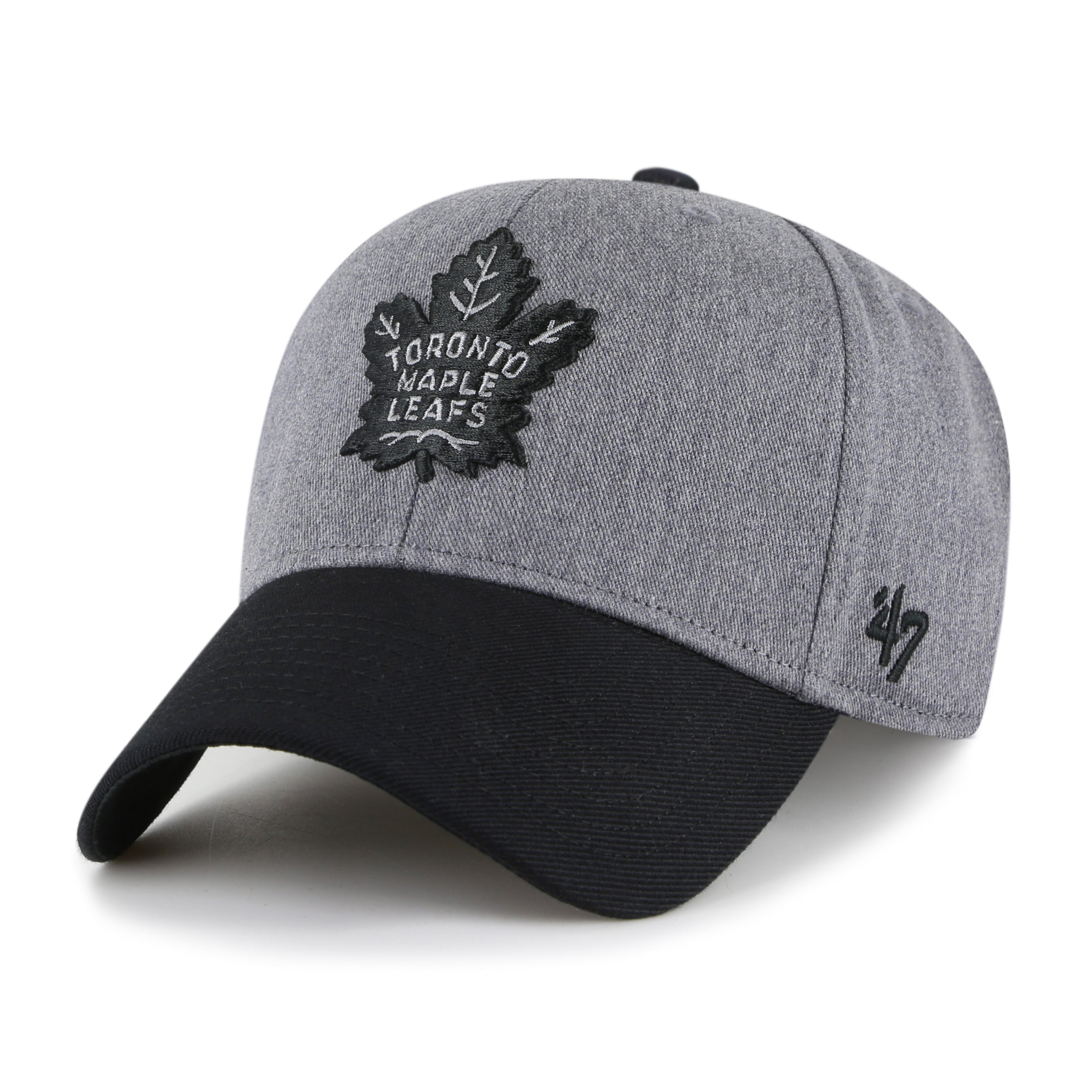 Toronto Maple Leafs NHL 47 Brand Casquette réglable MVP gris noir granite pour hommes