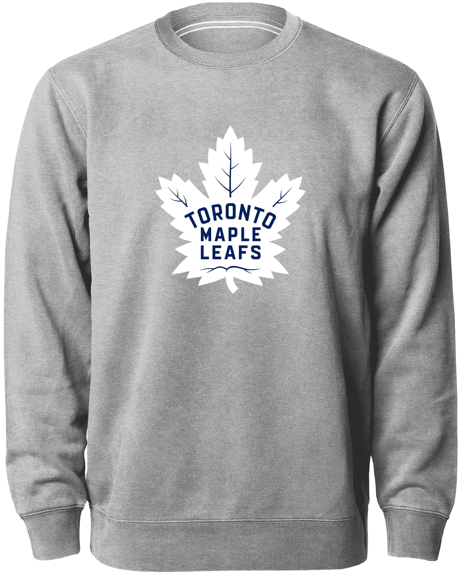 Toronto Maple Leafs NHL Bulletin Men's Athletic Grey Twill Logo Express Crew Sweater