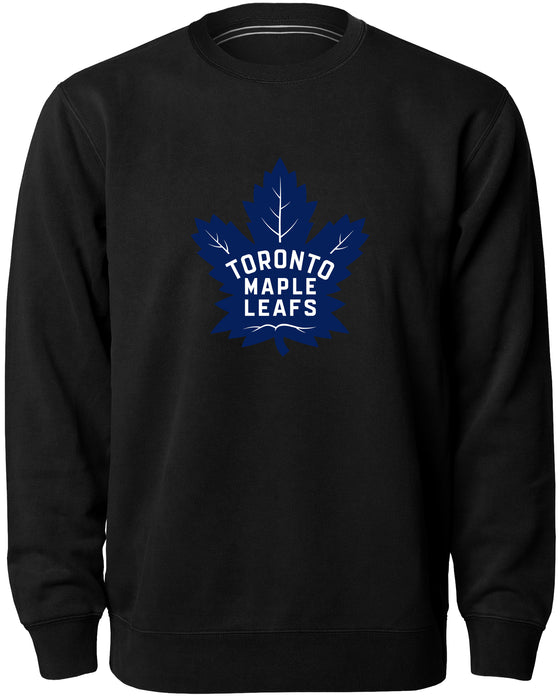 Toronto Maple Leafs NHL Bulletin Men's Black Twill Logo Express Crew Sweater