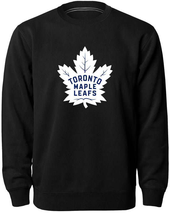 Toronto Maple Leafs NHL Bulletin Men's Black Twill Logo Express Crew Sweater