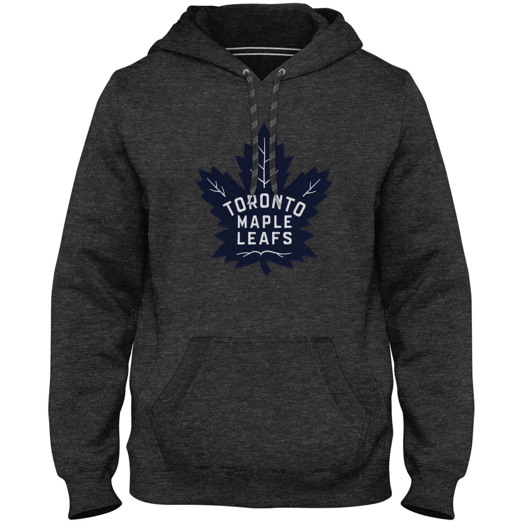 Toronto Maple Leafs NHL Bulletin Men's Charcoal Express Navy Twill Logo Hoodie