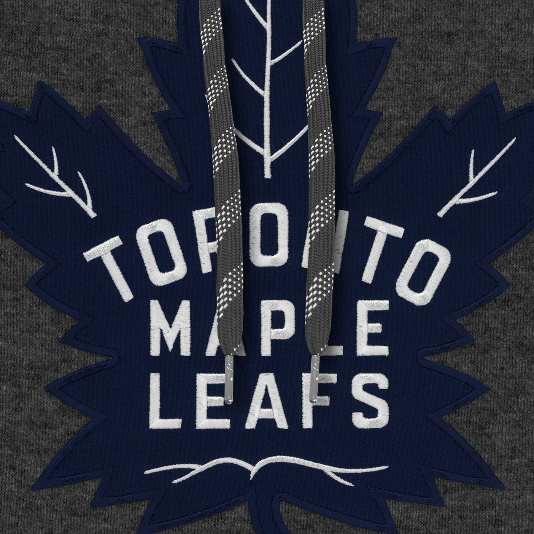 Toronto Maple Leafs NHL Bulletin Men's Charcoal Express Navy Twill Logo Hoodie