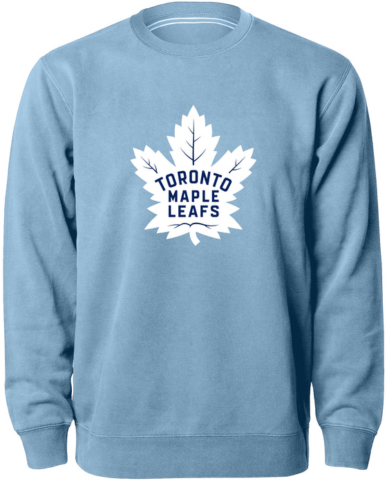 Toronto Maple Leafs NHL Bulletin Men's Light Blue Twill Logo Express Crew Sweater