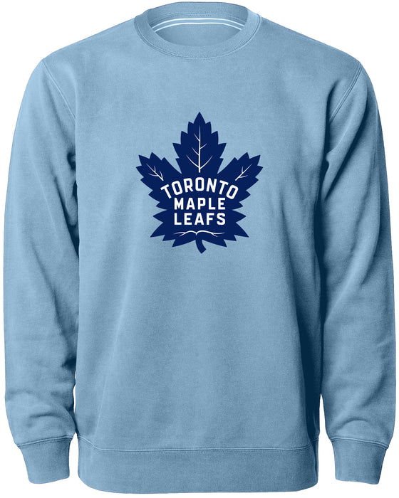 Toronto Maple Leafs NHL Bulletin Men's Light Blue Twill Logo Express Crew Sweater