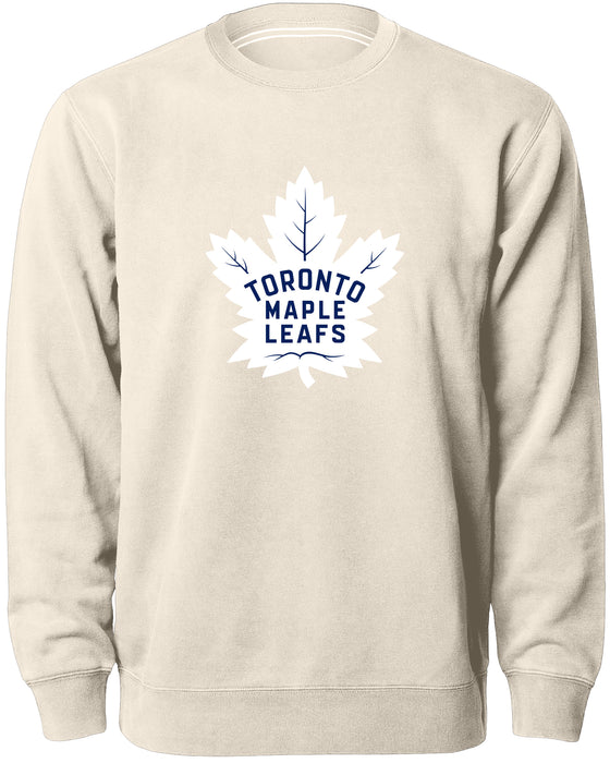 Toronto Maple Leafs NHL Bulletin Men's Natural Twill Logo Express Crew Sweater
