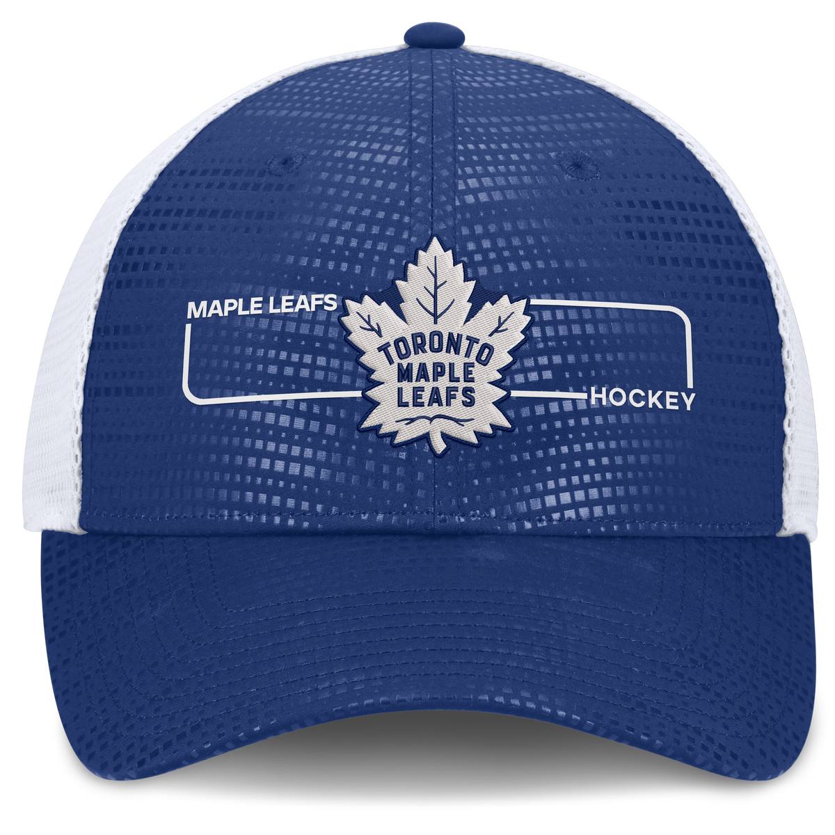 Toronto Maple Leafs NHL Fanatics Branded Men's Royal Blue Authentic Pro Rink Boxed Logo Trucker Snapback
