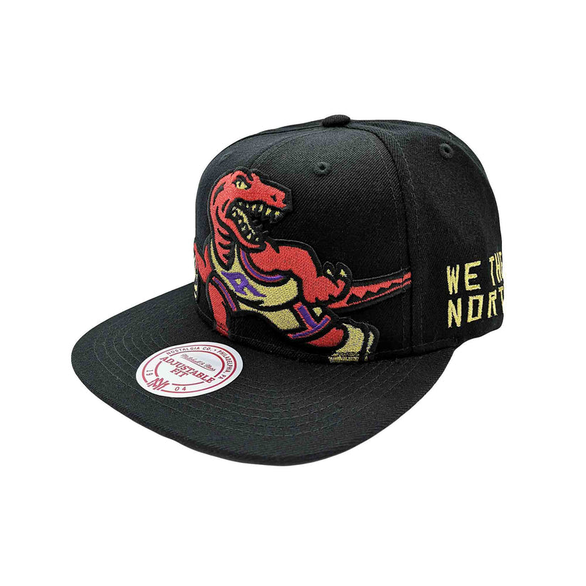 Toronto Raptors NBA Mitchell & Ness Men's Black XL Crop Dino Snapback