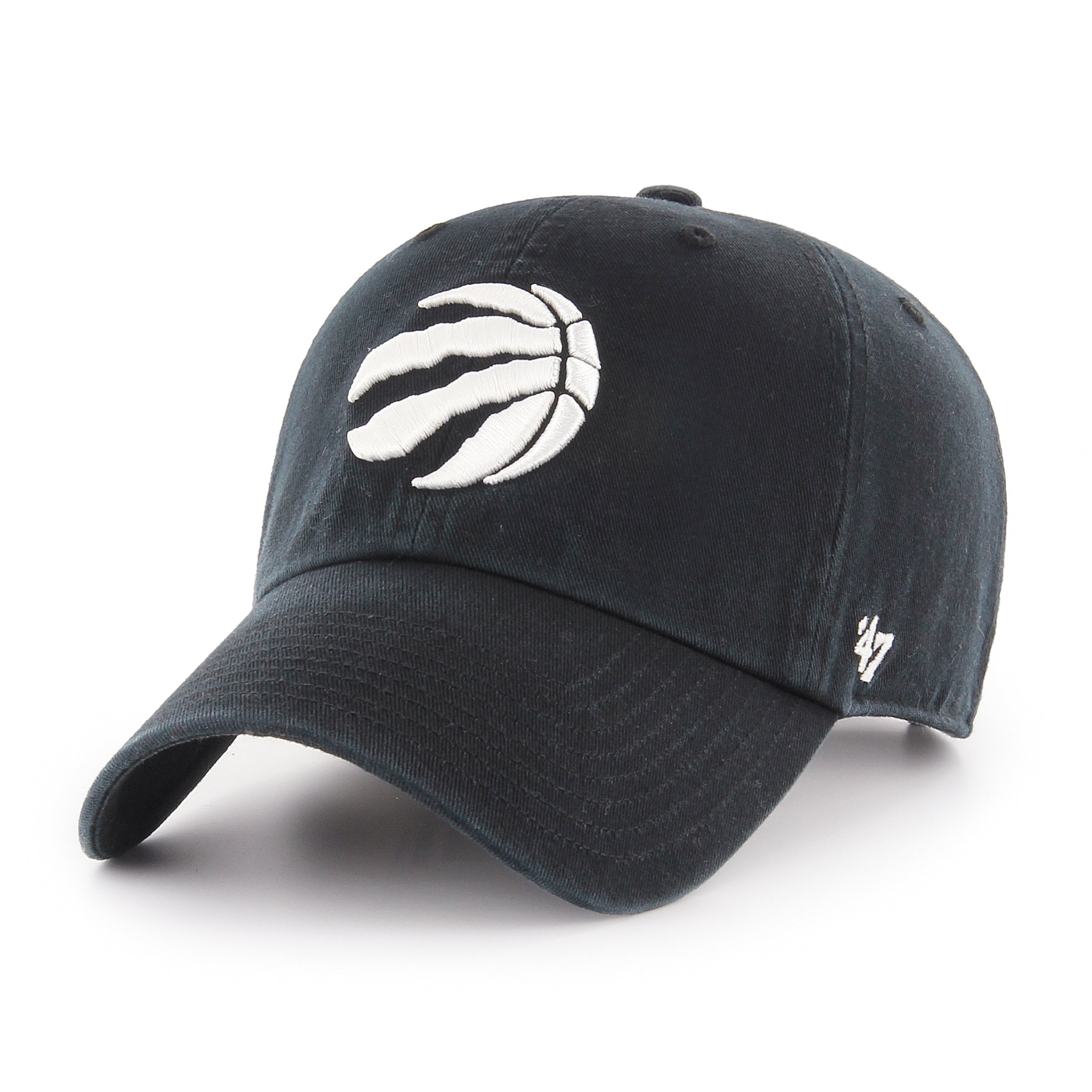 Toronto Raptors NBA 47 Brand Casquette ajustable Clean Up noir et blanc pour hommes