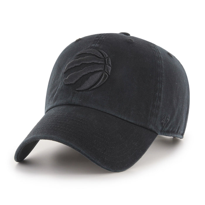 Toronto Raptors NBA 47 Brand Men's Black on Black Clean Up Adjustable Hat