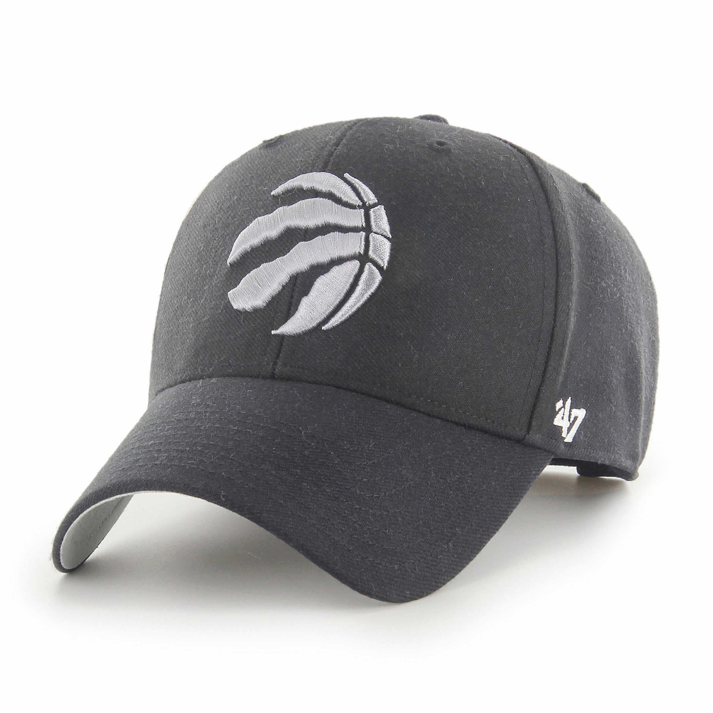 Toronto Raptors NBA 47 Brand Casquette réglable MVP avec logo noir et gris pour hommes