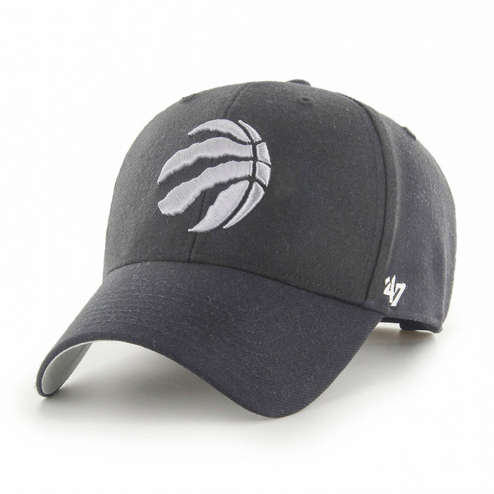 Toronto Raptors NBA 47 Brand Men's Black Grey Logo MVP Adjustable Hat