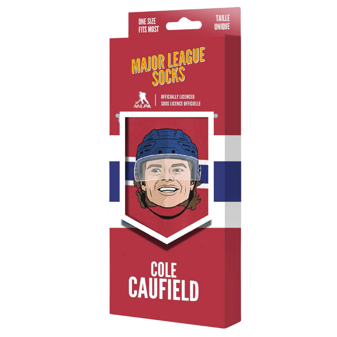 Cole Caufield Montreal Canadiens NHL Major League Socks Men's Red Crew Socks