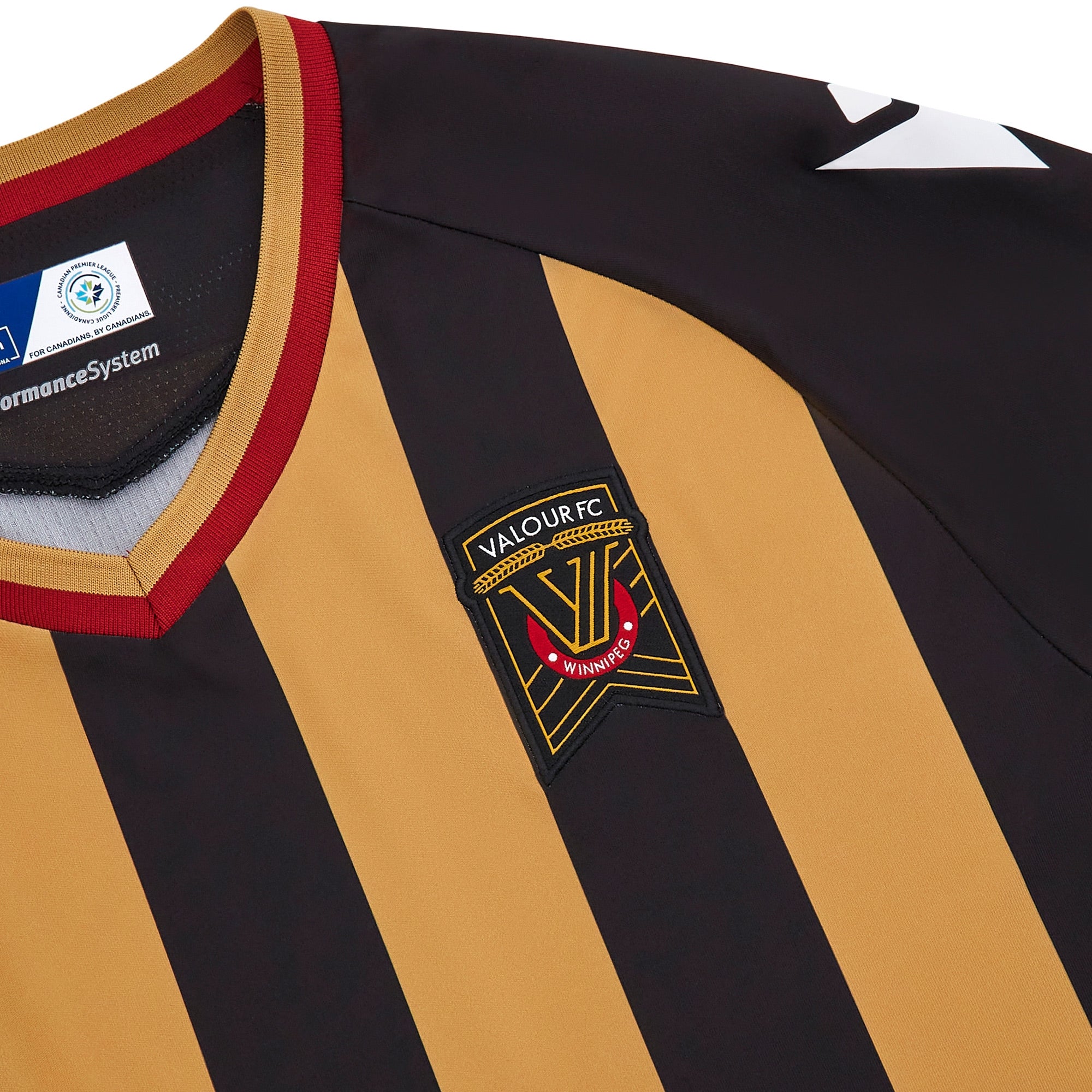 Maillot de match principal noir/or 2025/26 Valour FC CPL Macron pour homme