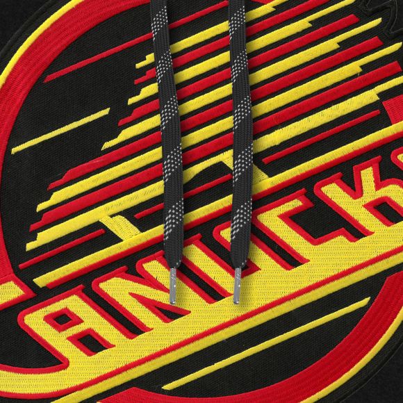 Sweat à capuche en sergé noir avec logo de patinage pour homme des Vancouver Canucks NHL Bulletin