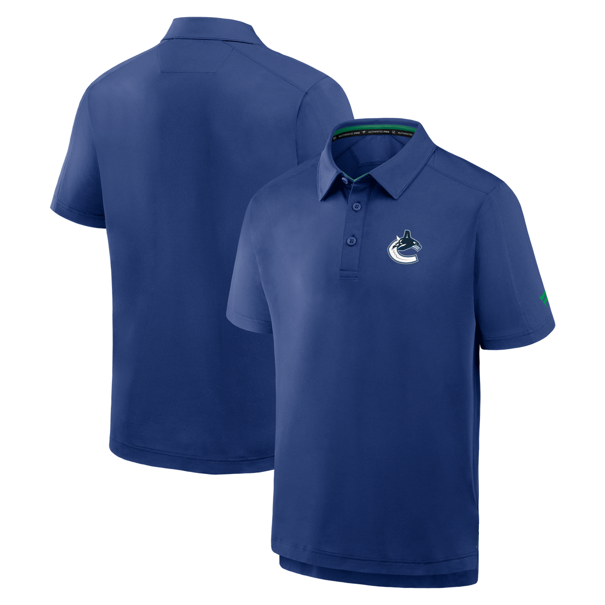 Vancouver Canucks NHL Fanatics Branded Men's Royal Blue Authentic Pro Polo T-Shirt