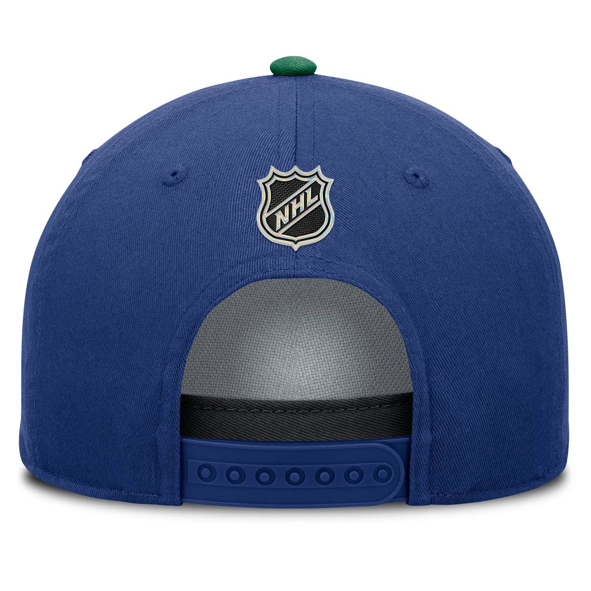 Vancouver Canucks NHL Fanatics Branded Men's Royal Blue/Green Authentic Pro Rink A-Frame Snapback