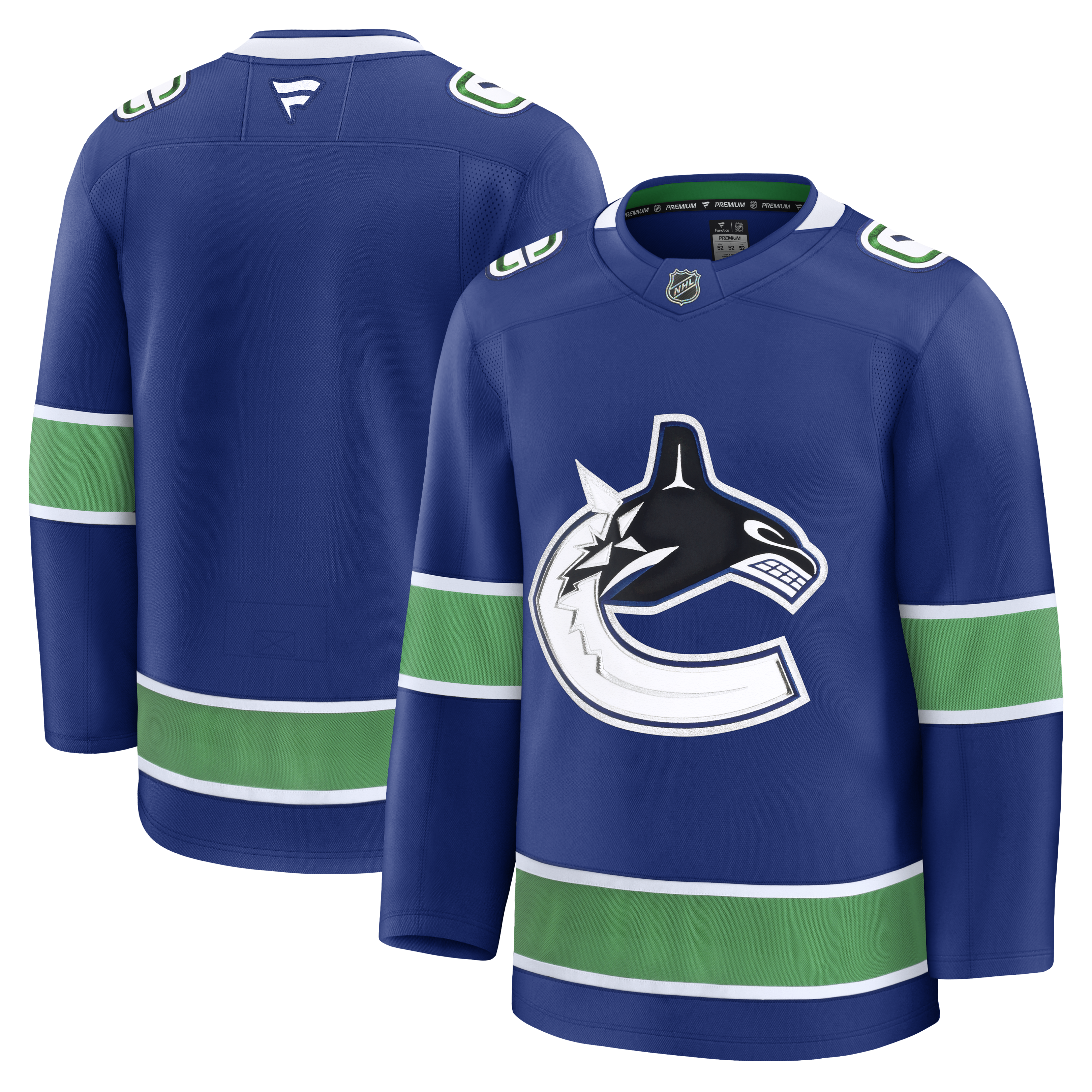 Maillot de marque NHL Fanatics pour homme des Vancouver Canucks bleu royal de qualité supérieure