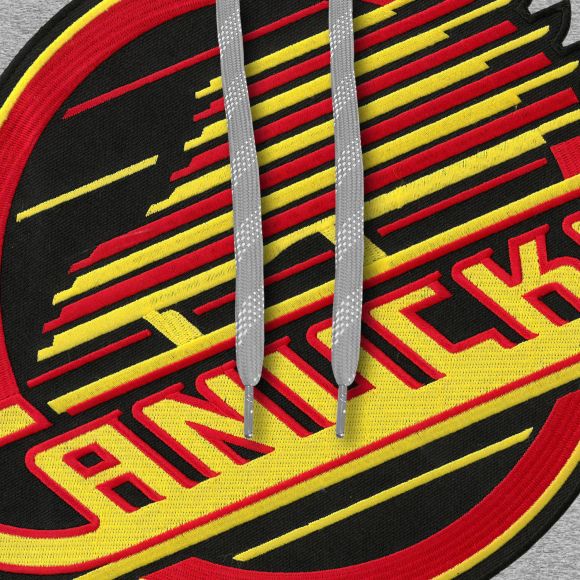 Sweat à capuche en sergé gris avec logo de patinage pour homme des Canucks de Vancouver NHL Bulletin