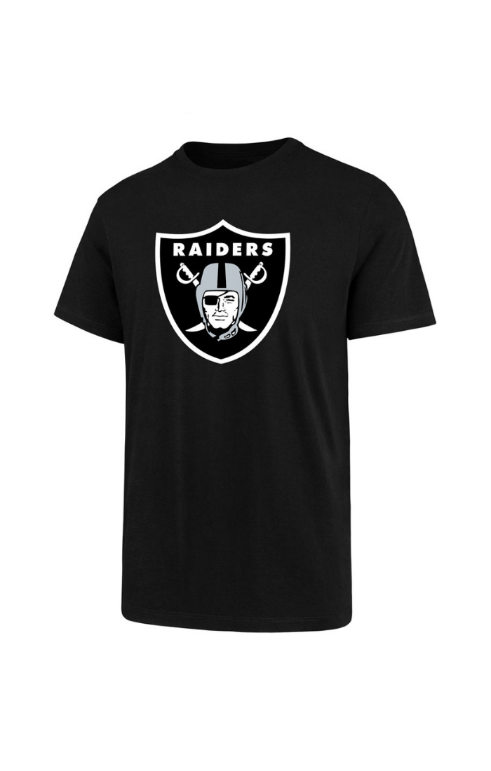 Vegas Raiders NFL 47 Brand T-shirt de fan noir avec logo principal pour hommes