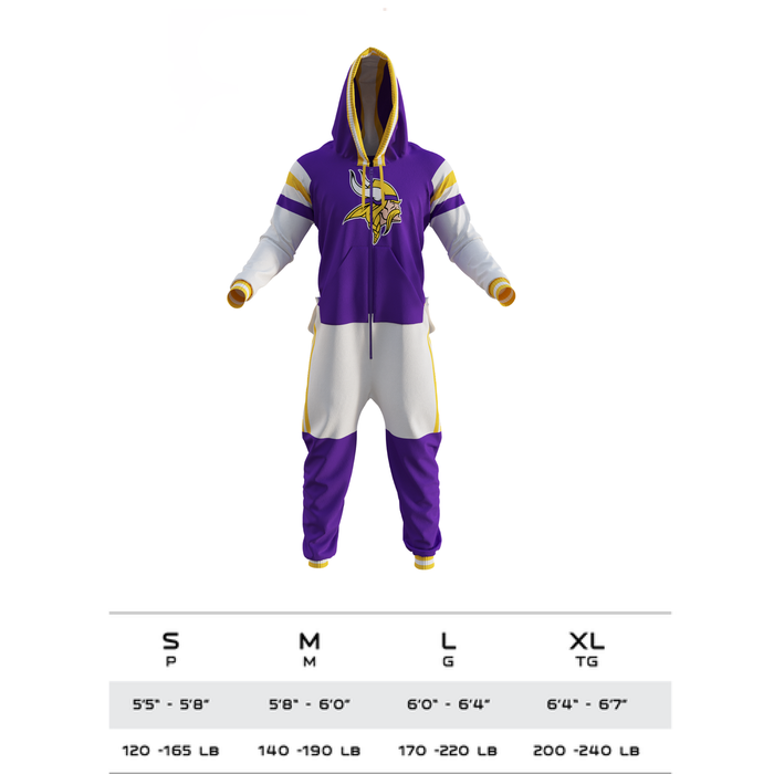 Minnesota Vikings NFL Hockey Sockey Men's Purple Team Uniform Onesie