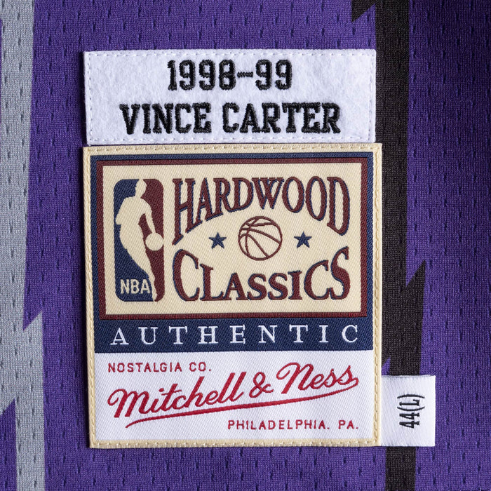 Vince Carter Toronto Raptors NBA Mitchell & Ness Men's Purple 1998-99 Hardwood Classic Authentic Jersey