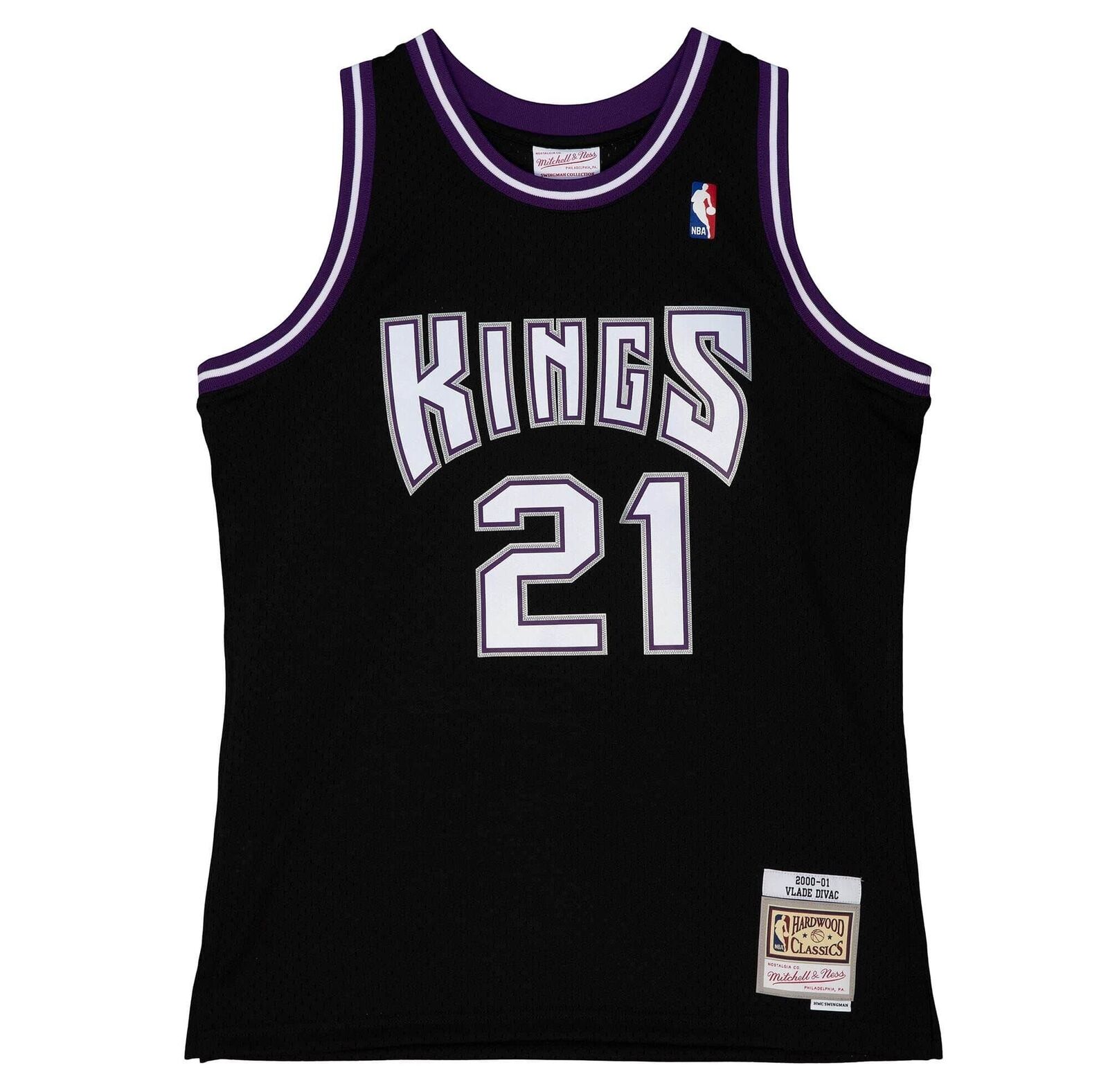 Vlade Divac Sacramento Kings NBA Mitchell & Ness Men's Black 2000-01 Hardwood Classics Swingman Jersey