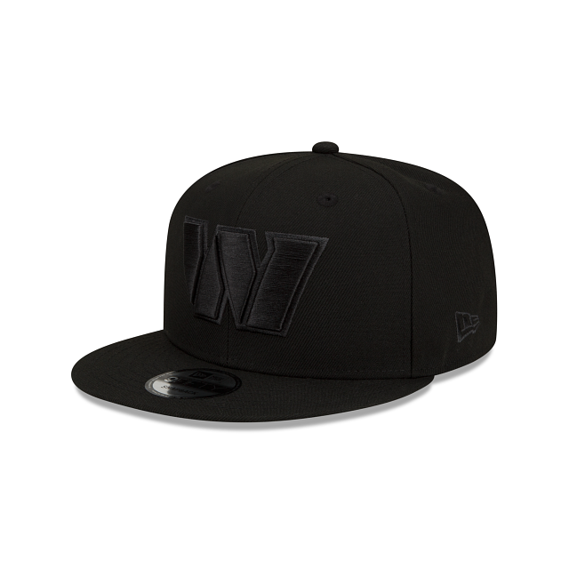 Washington Commander NFL New Era Snapback de base noir sur noir 9Fifty pour hommes