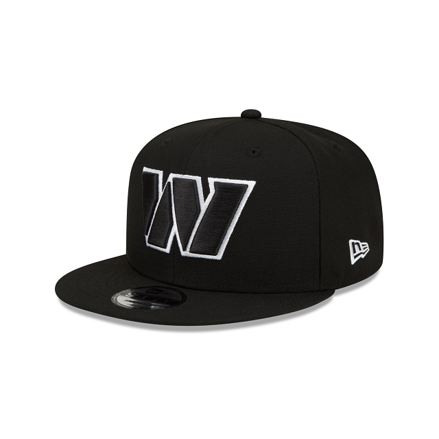 Washington Commander NFL New Era pour hommes, noir et blanc, 9Fifty Basic Snapback