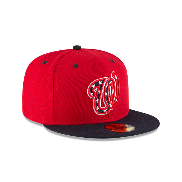 Washington Nationals MLB New Era Men's Red/Navy 59Fifty Authentic Collection On Field Fitted Hat