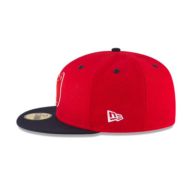 Washington Nationals MLB New Era Men's Red/Navy 59Fifty Authentic Collection On Field Fitted Hat