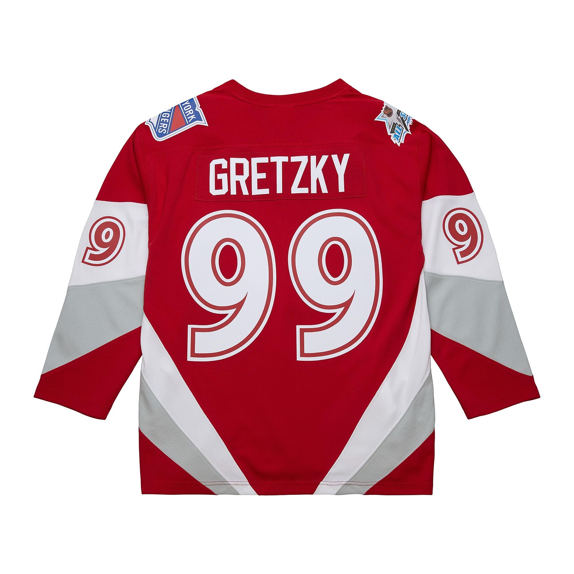 Wayne Gretzky NHL Mitchell & Ness Men's Scarlet 1999 All Star Game Blue Line Authentic Jersey