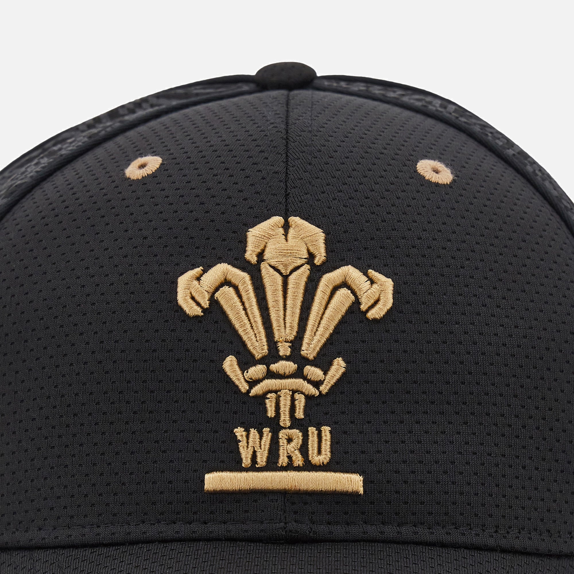 Casquette ajustable noire pour homme de l'équipe de rugby galloise WRU World Rugby Macron 2024/25