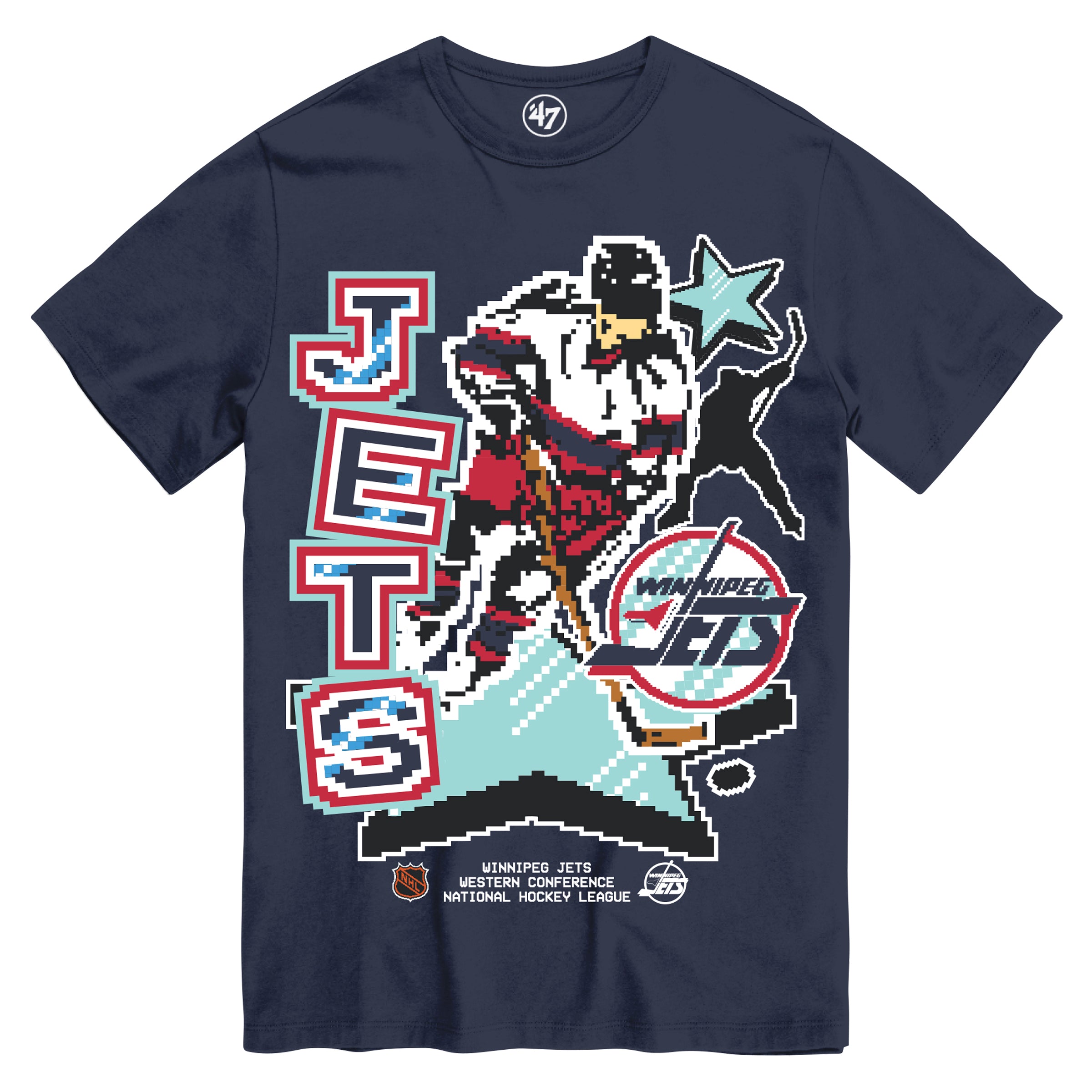 T-shirt Slapshot bleu marine 47 Brand des Jets de Winnipeg LNH pour hommes