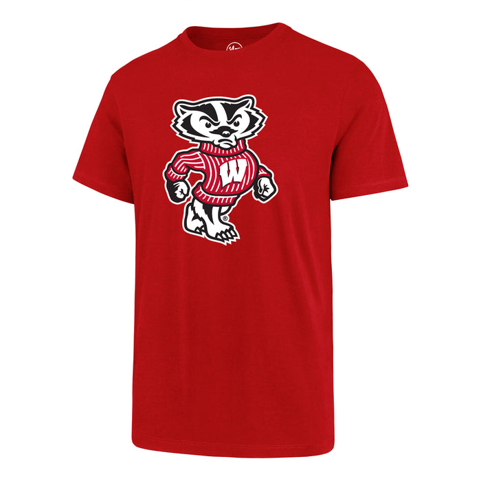 Wisconsin Badgers NCAA 47 Brand Men's Red Primary Logo Fan T-Shirt
