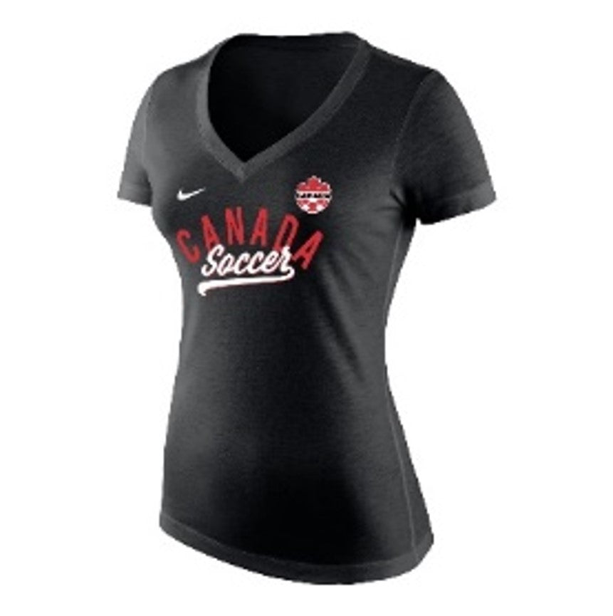 Canada Soccer FIFA Nike T-shirt noir à trois mélanges pour femmes