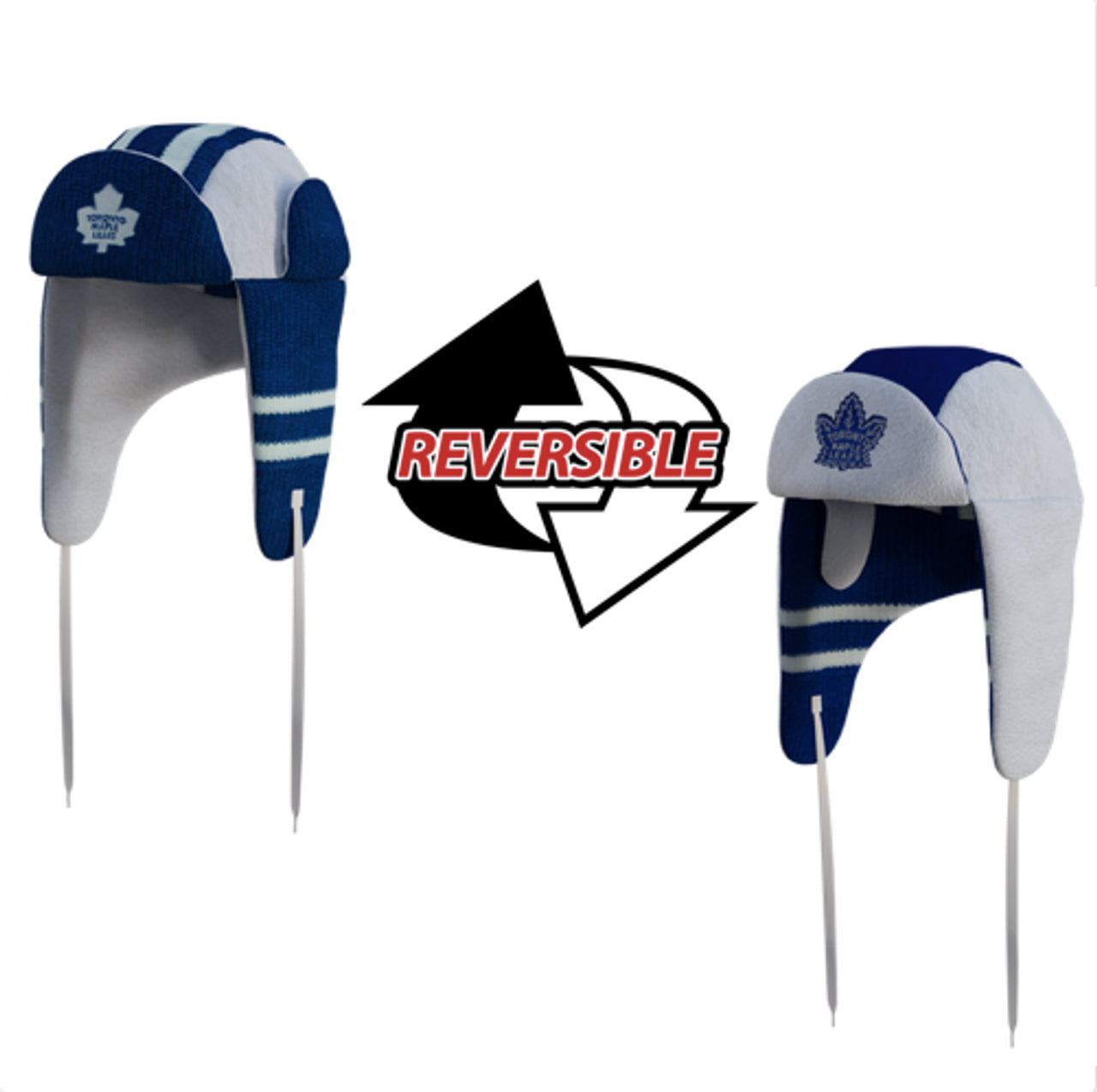 Toronto Maple Leafs NHL Hockey Sockey Men's Royal Reversible Trapper